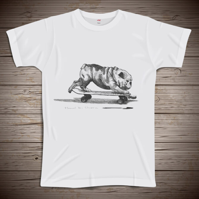T-shirt Skateboarding dog